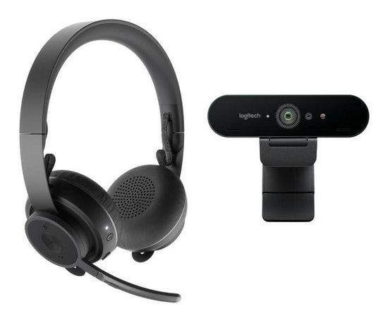 Logitech Pro Personal Video Collaboration Kit: BRIO 4K Webcam and Zone Wireless Headset - front view