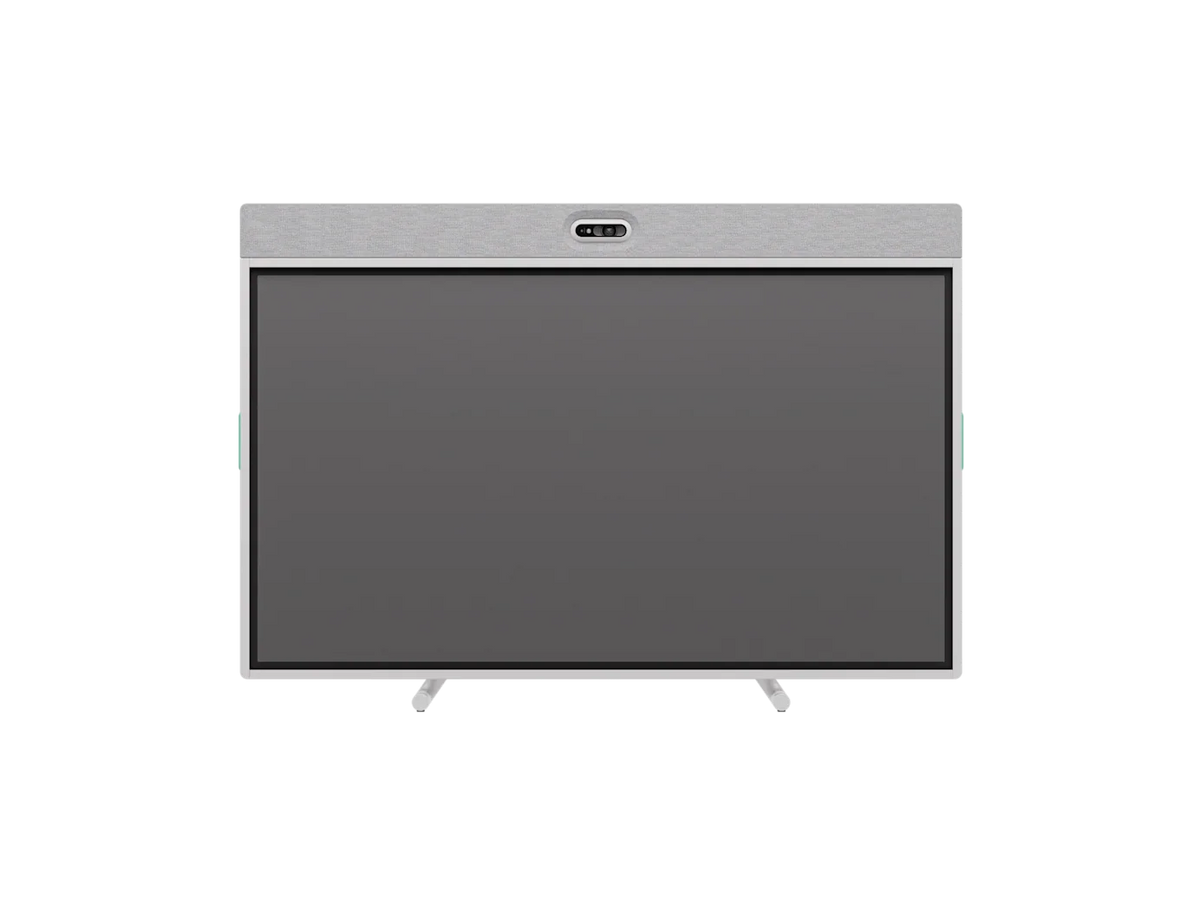 Logitech Rally Board 65: 4K Interactive Touchscreen Video Conferencing Display - front view in off-white