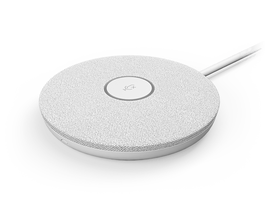 Logitech Rally Mic Pod (White): Modular Expansion Microphone for Rally Systems - front view