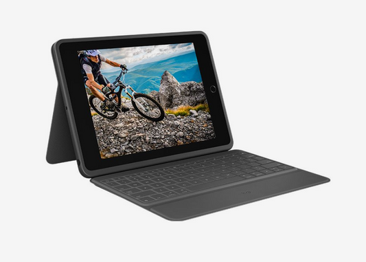 Logitech Rugged Folio: iPad 7th/8th Gen Protective Keyboard Case - front view