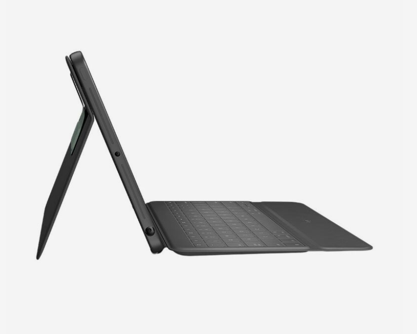 Logitech Rugged Folio: iPad 7th/8th Gen Protective Keyboard Case - side profile view