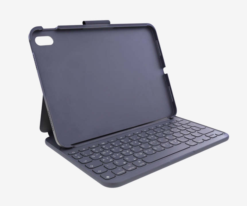 Logitech Slim Folio: iPad 10th Gen Bluetooth Keyboard Case - angled view