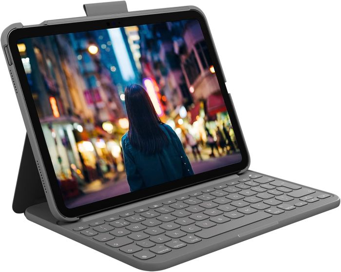 Logitech Slim Folio: iPad 10th Gen Bluetooth Keyboard Case - front view