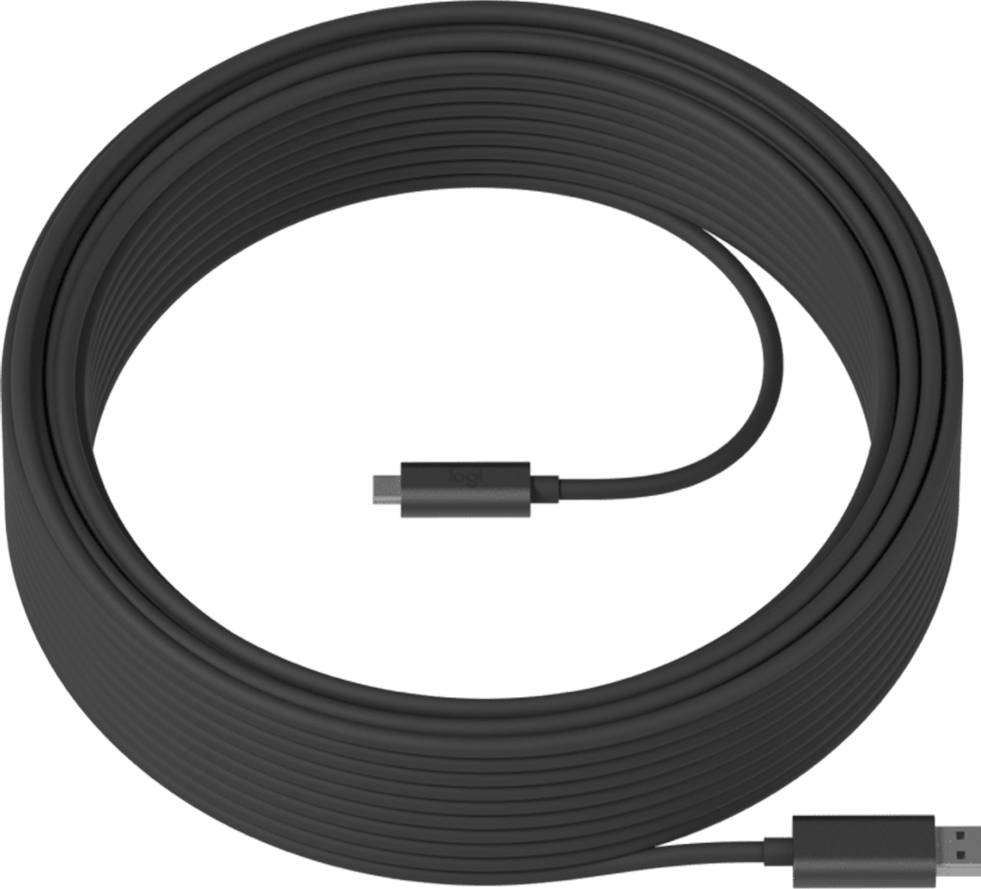 Logitech Strong USB Cable 25m: Plenum-Rated Extended Reach USB - front view
