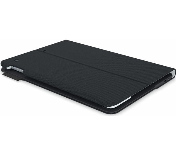 Logitech Type+ Folio Keyboard Case: iPad Air 2 Bluetooth Cover in Black - rear view