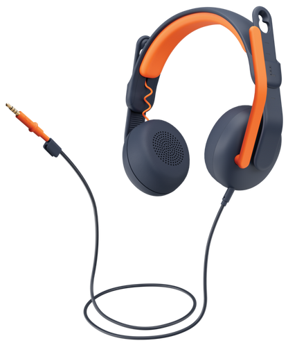 Logitech Zone Learn: On-Ear Wired Headset for Learners in Classic Blue - angled view (2 of 3)