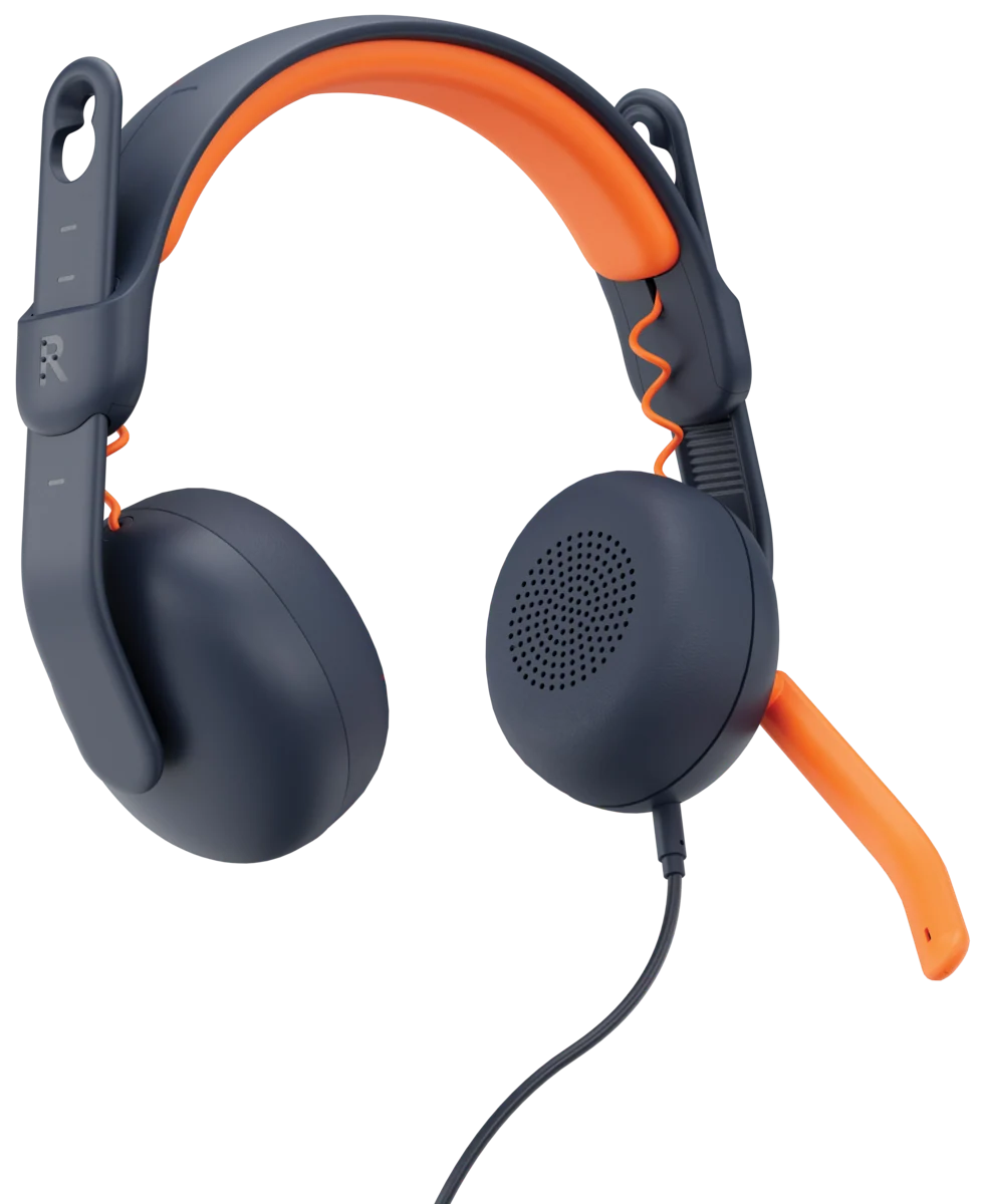 Logitech Zone Learn: On-Ear Wired Headset for Learners in Classic Blue - front view (2 of 2)