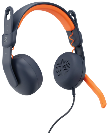 Logitech Zone Learn: On-Ear Wired Headset for Learners in Classic Blue - front view (2 of 2)