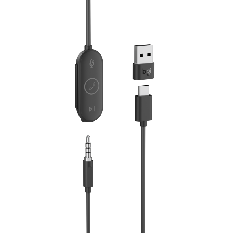 Logitech Zone Wired Earbuds: USB-C In-Ear Headset Certified for Microsoft Teams - close-up detail (2 of 2)