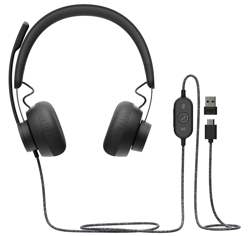 Logitech Zone Wired Headset for Microsoft Teams: Noise Cancelling Wired Headset - front view (1 of 2)