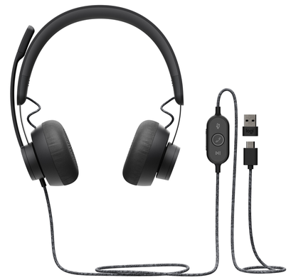 Logitech Zone Wired Headset for Microsoft Teams: Noise Cancelling Wired Headset - front view (1 of 2)