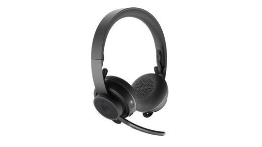 Logitech Zone Wireless Plus UC Headset: Wireless Noise Cancelling Headset for Business Calls - front view