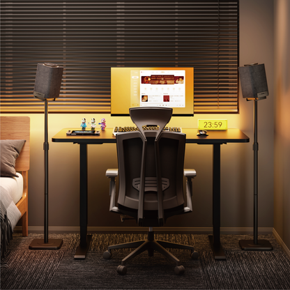 Lumi BS-75 speaker floor stand installed in a home or studio setting