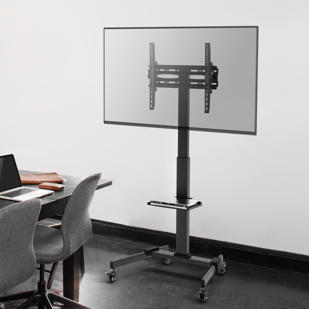 Lumi FS22-44TW TV cart installed with a TV in a meeting or classroom setting