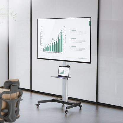 Lumi FS44-46TW TV cart installed with a TV in a meeting or classroom setting