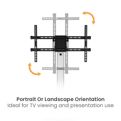 Lumi FS44-46TW TV cart showing portrait and landscape screen rotation
