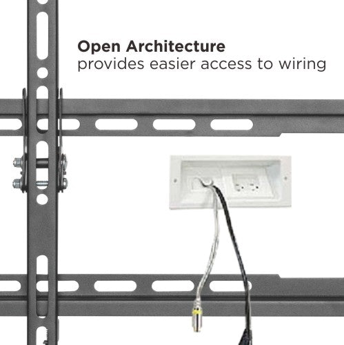 Lumi KL32-46F fixed TV wall mount cable management detail for routing cables neatly