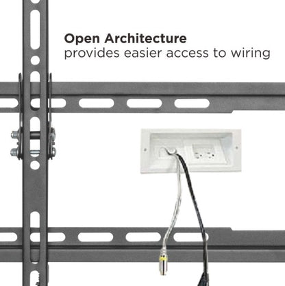 Lumi KL32-46F fixed TV wall mount cable management detail for routing cables neatly