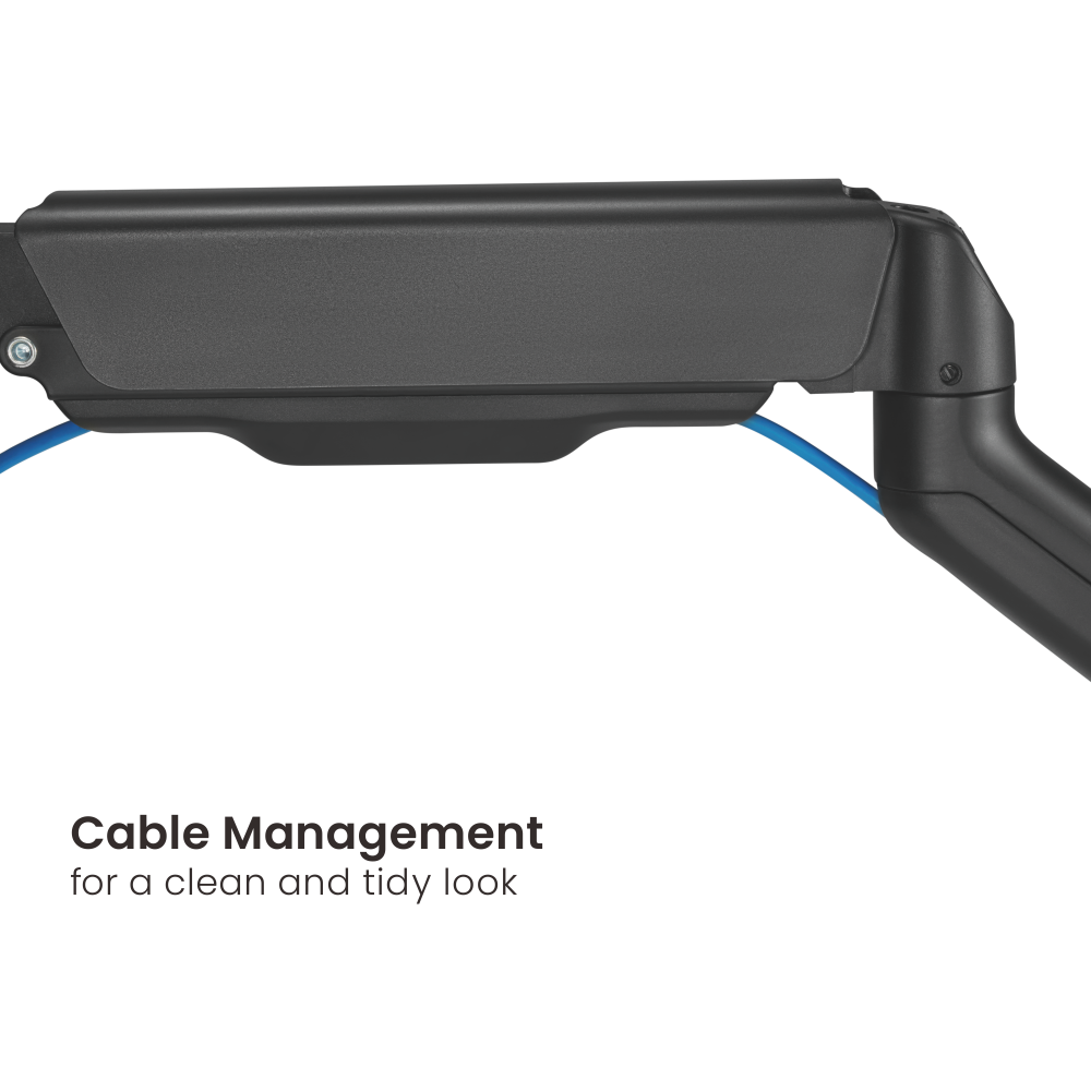Lumi LDA32-112E mechanical spring monitor arm cable management detail for routing cables neatly