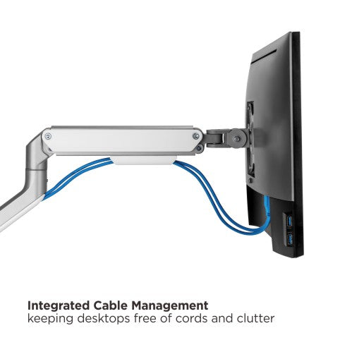 Lumi LDT63-C012 mechanical spring monitor arm cable management detail for routing cables neatly