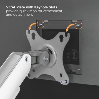 Lumi LDT63-C012 mechanical spring monitor arm VESA plate with keyhole slots for attaching a monitor