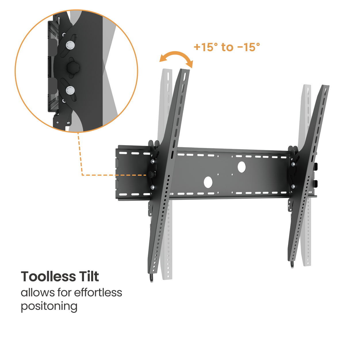 Lumi LP37-810T tilt TV wall mount showing the tilt adjustment
