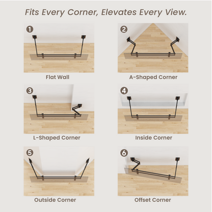 Lumi LPA93-466 full-motion TV wall mount mounting options for different wall corners