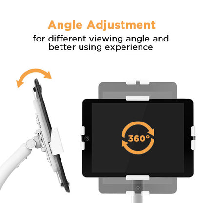 Lumi PAD33-03 anti-theft countertop tablet kiosk stand showing the tilt adjustment