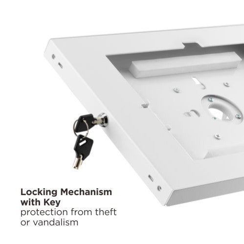 Lumi PAD34-01 anti-theft wall mount tablet enclosure lockable design detail