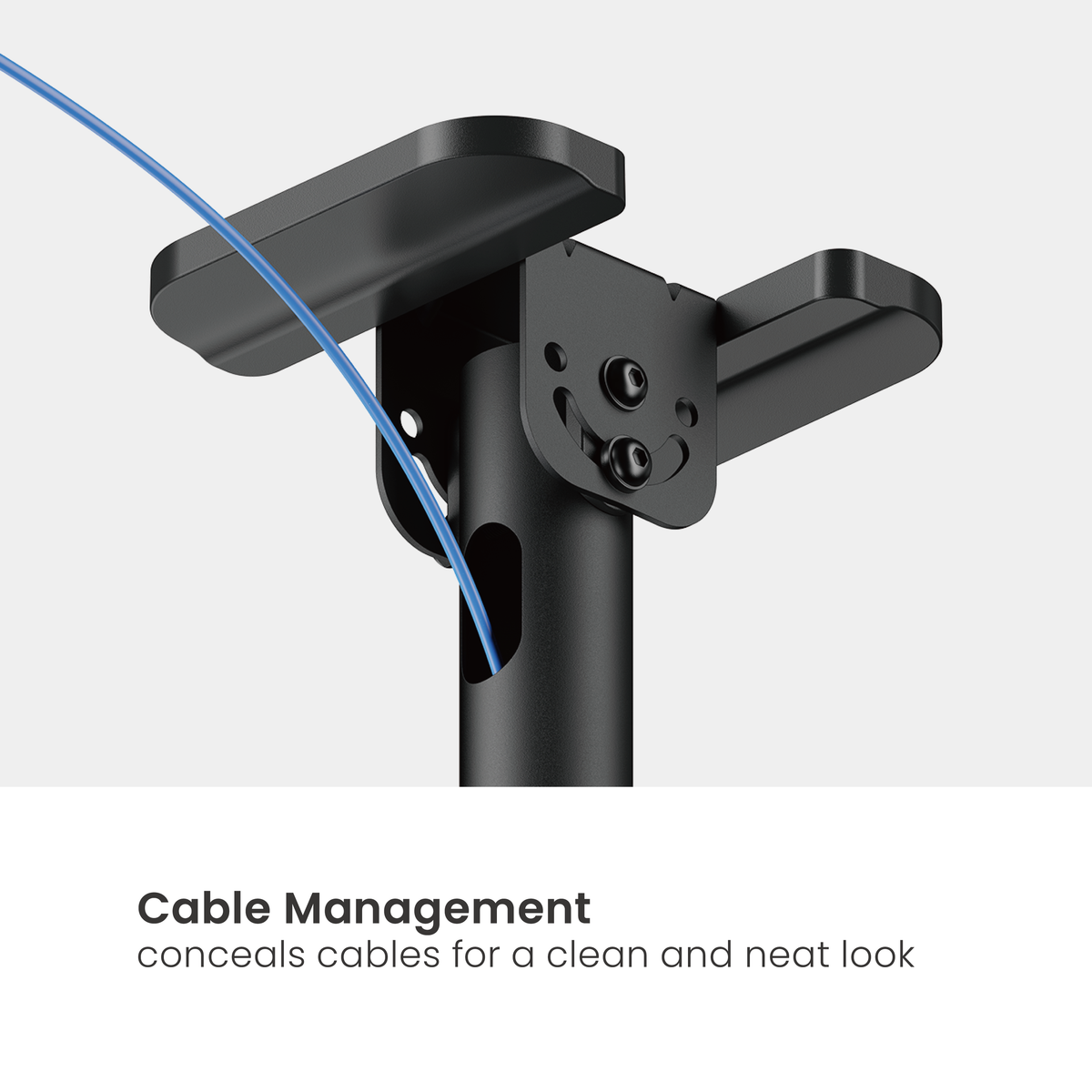 Lumi PLB-CE15610L TV ceiling mount cable management detail for routing cables neatly