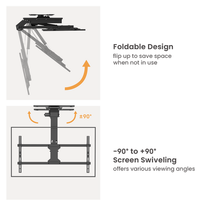 Lumi PLB-M0748DS motorized TV ceiling mount foldable design