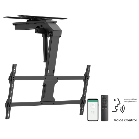 Lumi PLB-M0748DS motorized TV ceiling mount, product view, supplied in India by Corporate AV