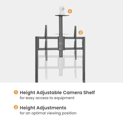 Lumi TTL16-69FW TV cart showing the height adjustment