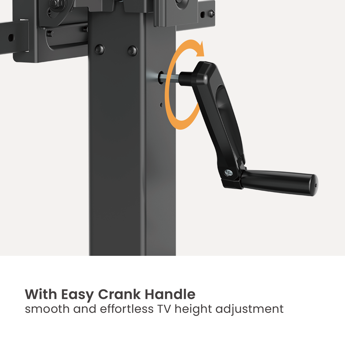Lumi TTL17H-610TW crank adjustable TV cart crank handle for height adjustment