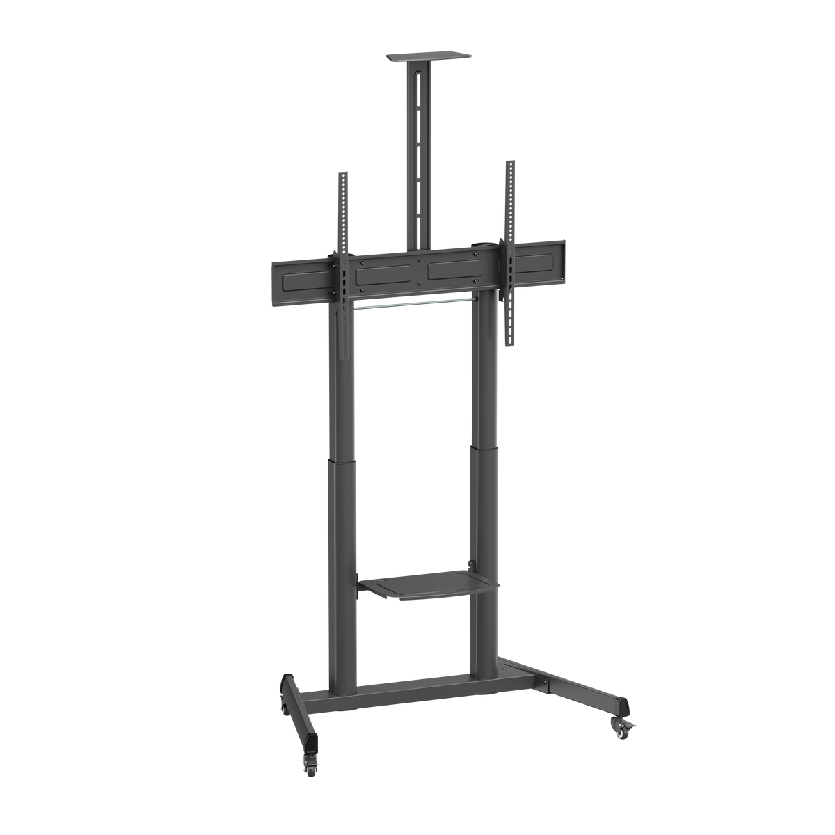 Lumi TTL17H-610TW crank adjustable TV cart, product view, supplied in India by Corporate AV