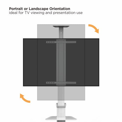 Lumi TTV12-46TW TV cart showing portrait and landscape screen rotation