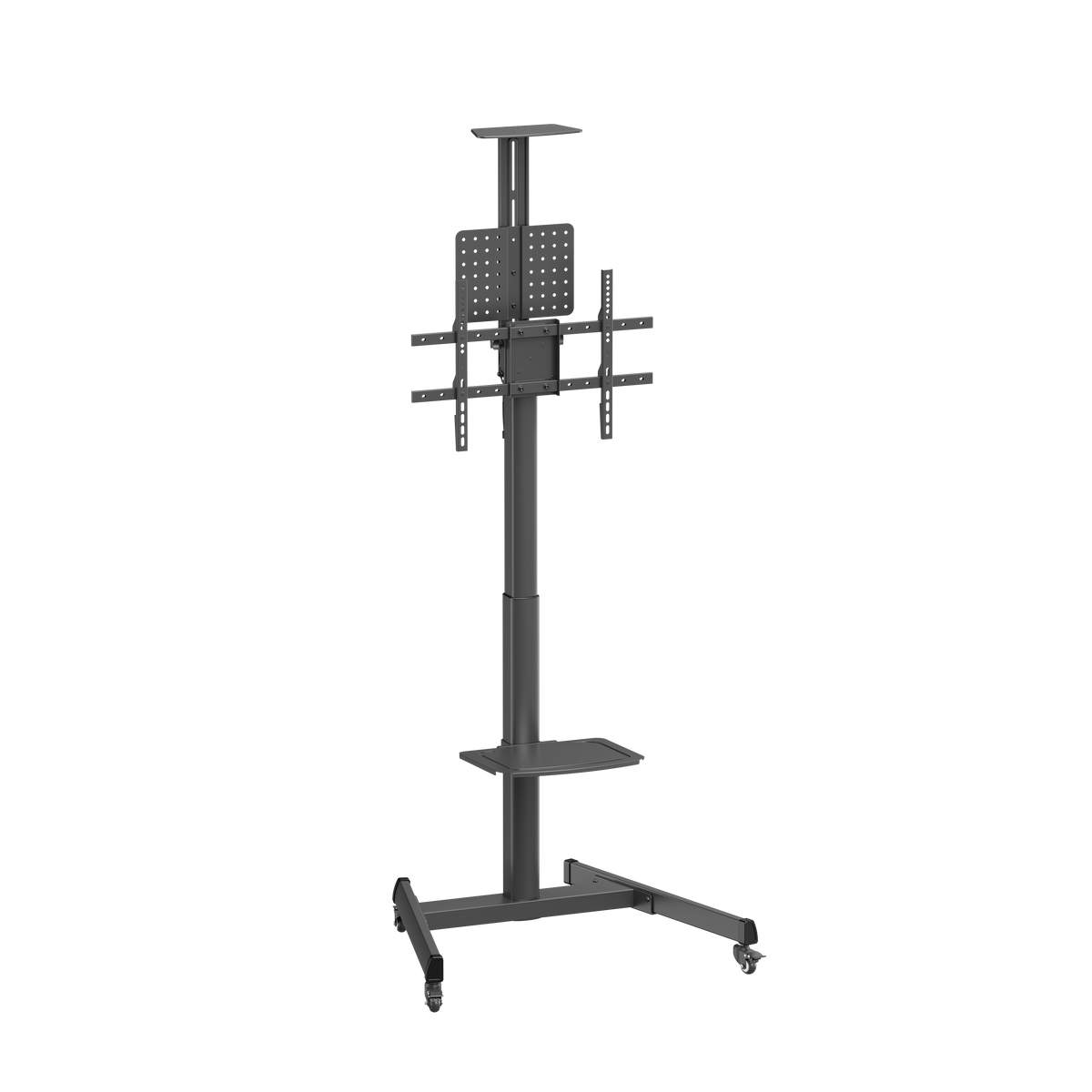 Lumi TTV17H-46TW crank adjustable TV cart, product view, supplied in India by Corporate AV