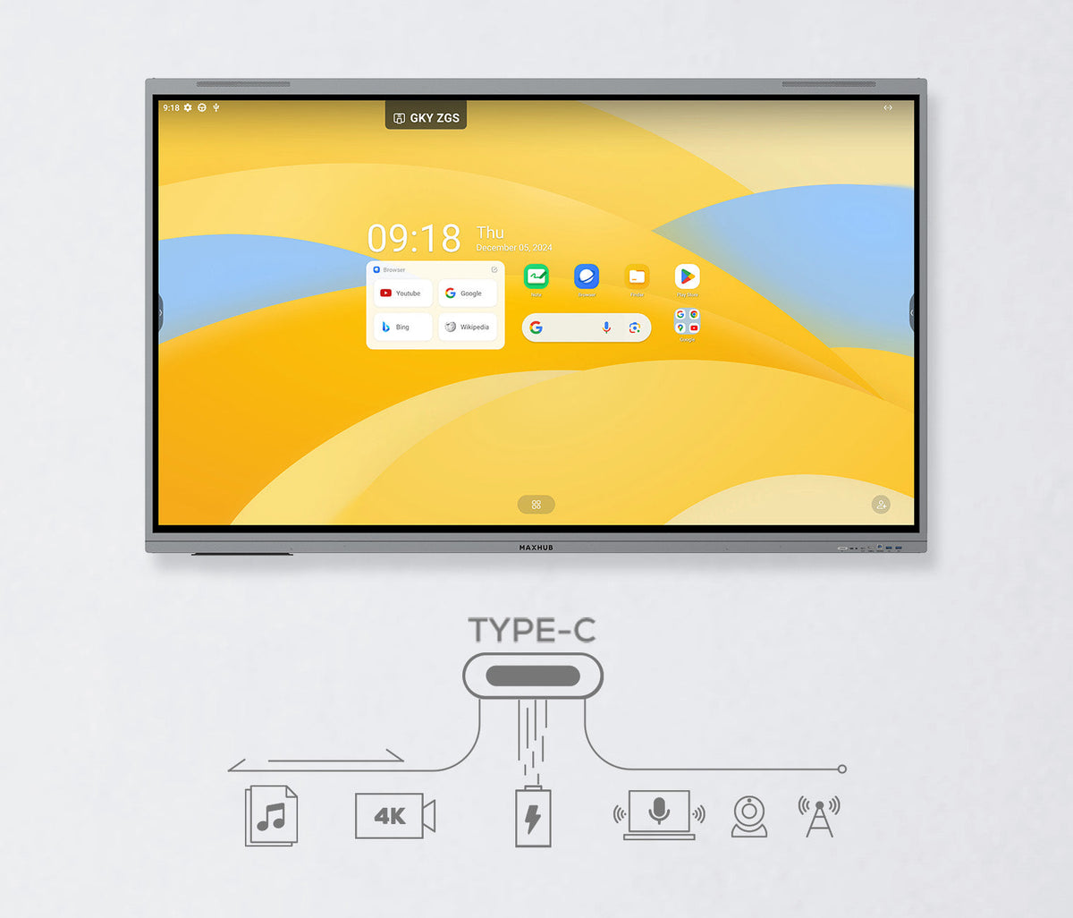 MaxHub U7530: U3 Series 75 Inch 4K Interactive Flat Panel for Education - front view