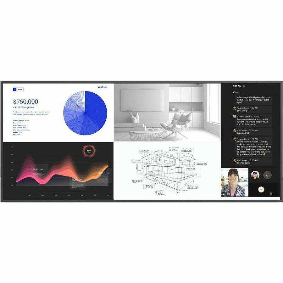 MaxHub UW105NA: 105 Inch 21:9 Ultra-Wide 5K Commercial Display - feature overview graphic