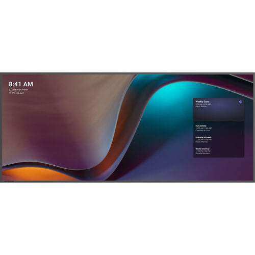 MaxHub UW92NA: 92 Inch 21:9 Ultra-Wide 5K Commercial Display - front view with feature graphic