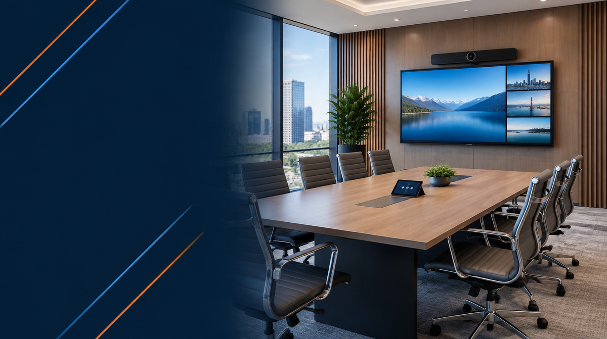 Meeting Room AV Solutions in India hero banner — Meeting Room AV for Corporate AV's professional AV integration services across India