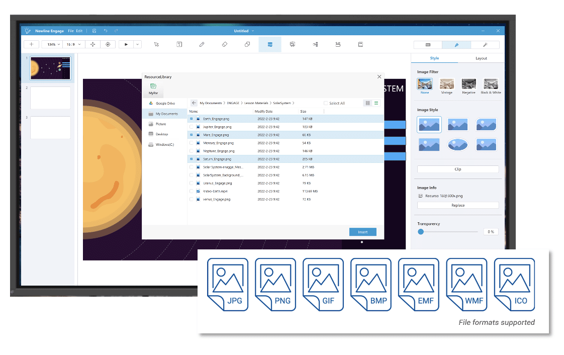 Newline Engage Desktop Interactive Teaching Software - front view