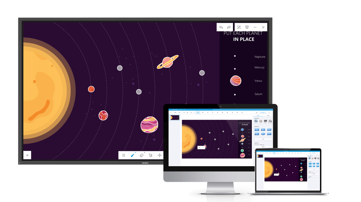 Newline Engage Interactive Whiteboarding Software - front view