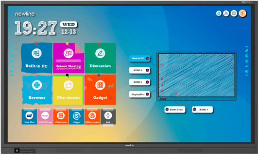 Newline RS+ Series 65, 75 and 86 Inch 4K Interactive Display - front view
