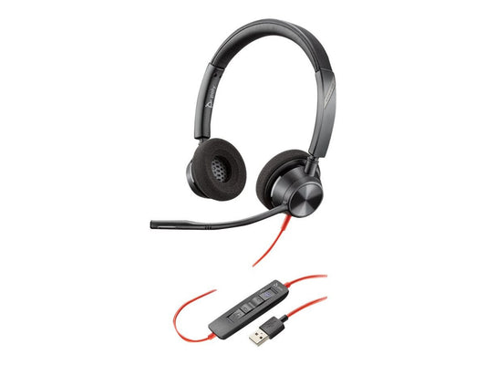 Poly Blackwire 3320: Wired Stereo USB-A Headset - front view