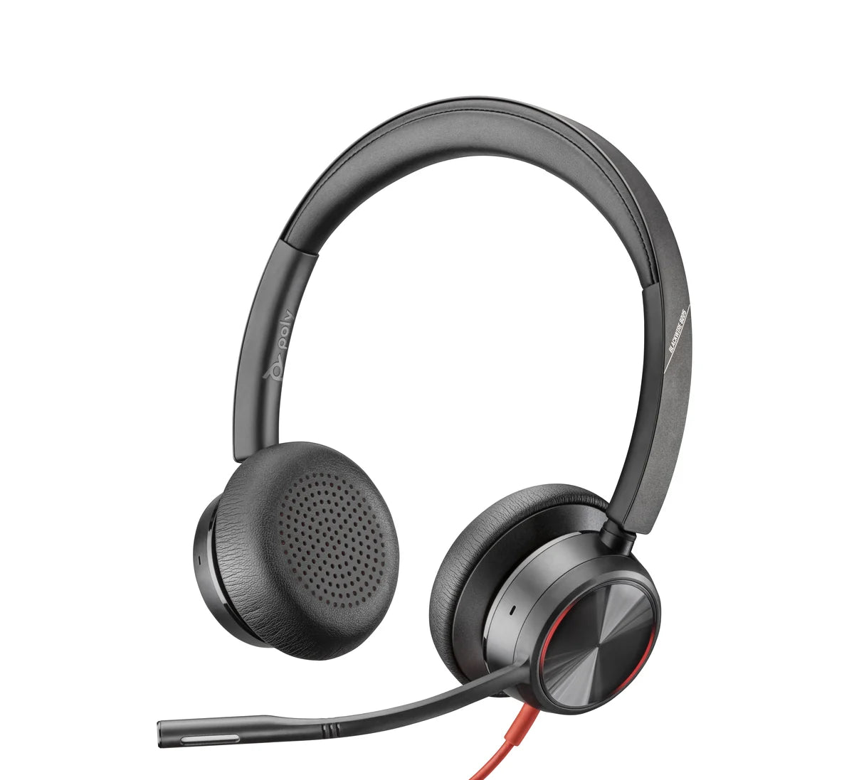 Poly Blackwire 8225: Wired Stereo Headset - angled view