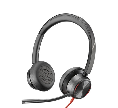 Poly Blackwire 8225: Wired Stereo Headset - angled view