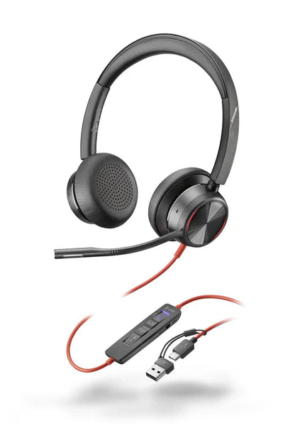 Poly Blackwire 8225: Wired Stereo Headset - front view