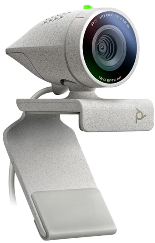 Poly Studio P5: Personal USB Webcam with Privacy Shutter - angled view