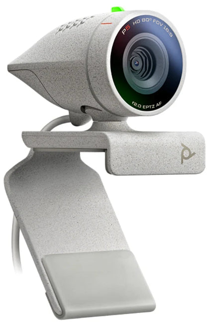Poly Studio P5: Personal USB Webcam with Privacy Shutter - angled view